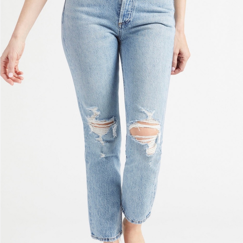 Agolde Riley cropped jeans with distressing size 27